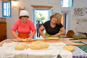 November 2014. ...shaping breads. It took place during the workshop "Traditional wedding's sweet "melekouni" and bread of the Archangelos village". Host: Traditional house "Tsampika". Archangelos Rhodes.  